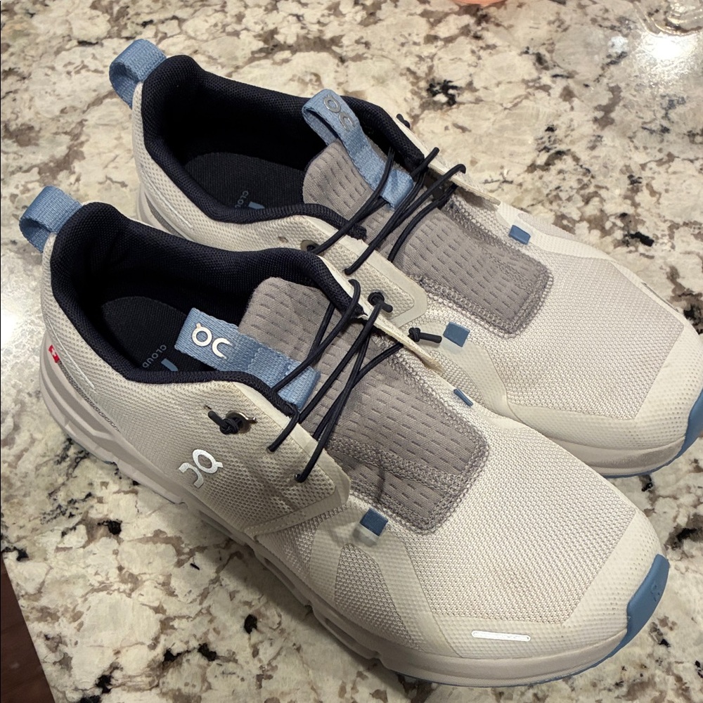 On Running Men’s Slip-On Sneakers in Light Gray and Blue Accents